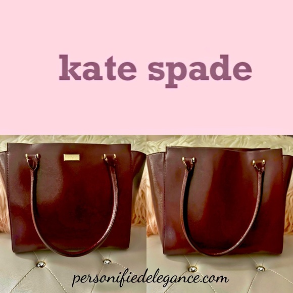 Kate Spade Bristol Drive Patent Leather Large Burgundy Tote - Picture 1 of 15